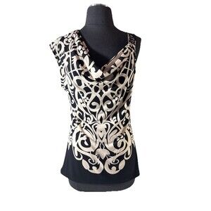 NY & Co. Black And White Design 1cap And 1 Strap Black Brad Sleeve Size M